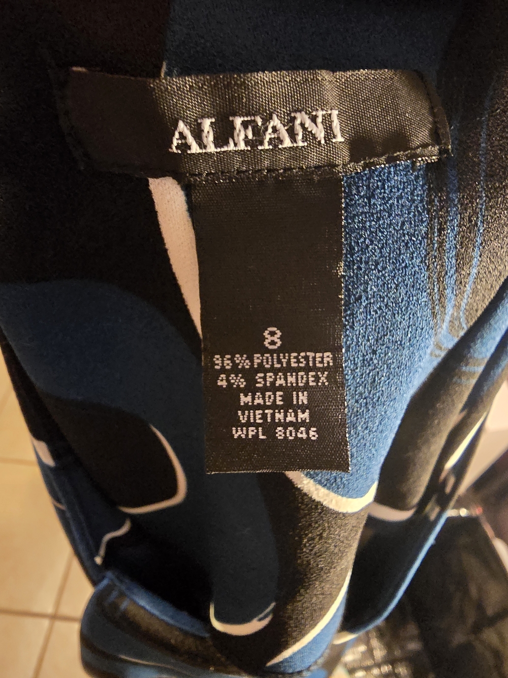 Alfani Blue, Black & White Abstract Sheath Dress - Picture 3 of 3